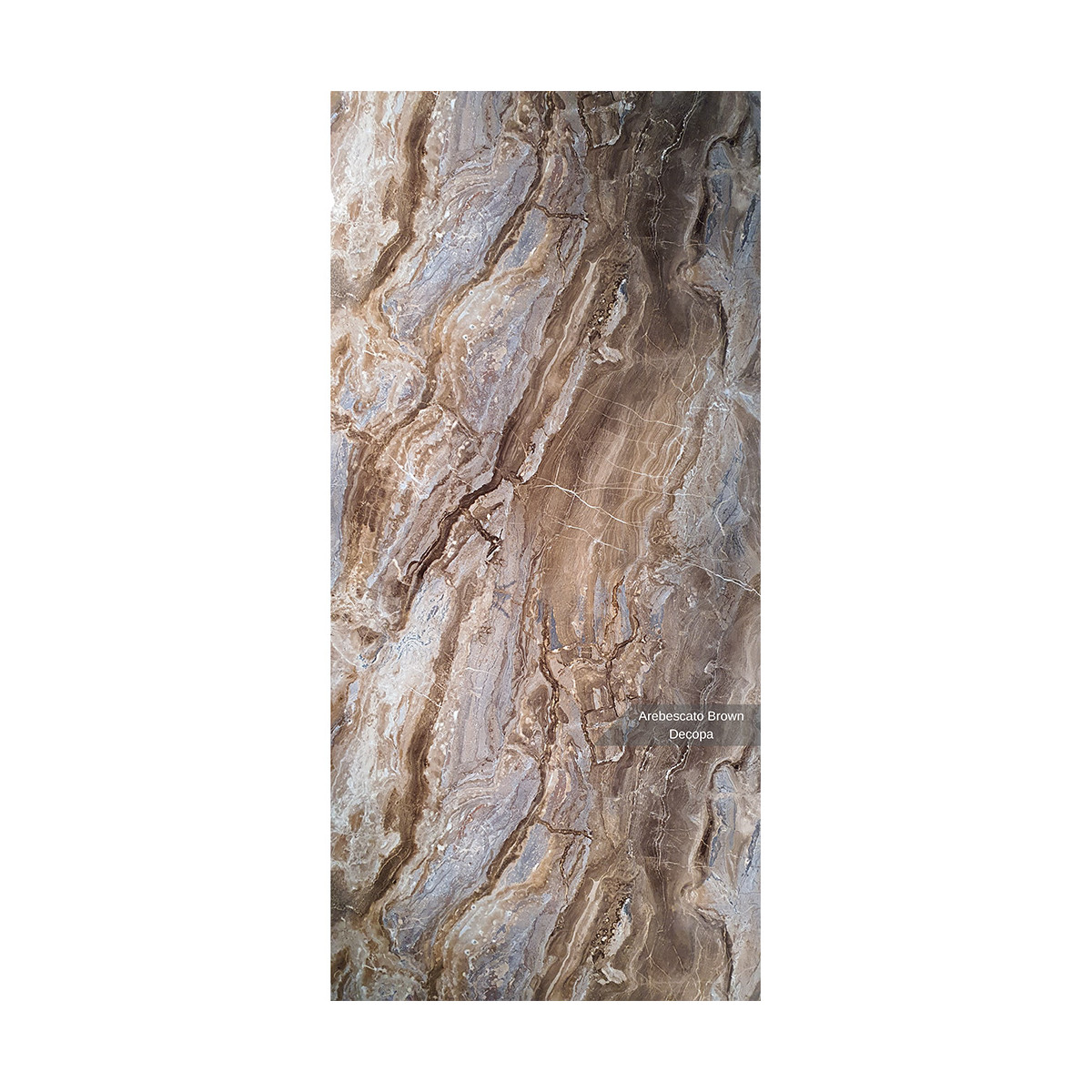 Wandpaneel Arabescato Brown in Marmor-Optik  - 122x244cm