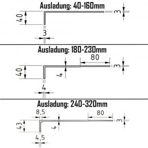 Aluminium-L-Wandhalter-85 WB1 40/60/3-85 mm