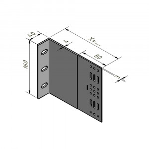 Aluminium-L-Wandhalter-160 WB14 43/320/4/3-160 mm